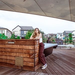 High waisted cargo pants